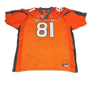 NWT Nike Vintage Miami Hurricanes Mens Jersey sz 60 Orange Big East Patch